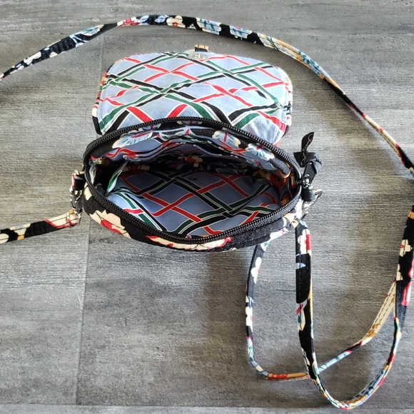 Black Red Tropical Vera Bradley Mini Crossbody - Picture 3 of 3